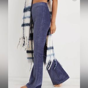 Aerie Groove Velour Pant - Grey Blue size XS
